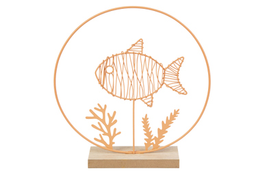 Dekokreis Fisch orange - ca. 20 x 5 x 21,5 cm