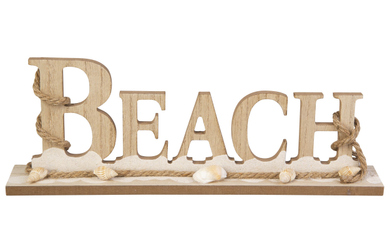 Schriftzug Beach braun - ca. 33 x 5 x 12 cm