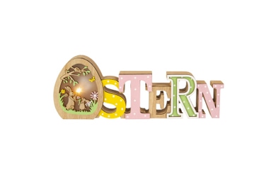 LED Schriftzug Ostern bunt - ca. 29,5 x 2,5 x 11 cm
