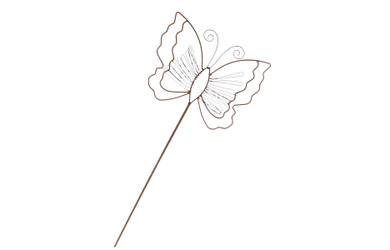 Pflanzenstecker - Schmetterling - rostbraun - ca. 115 x 24,5 cm