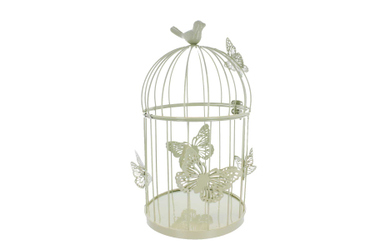Vogelkäfig - Schmetterlinge - grau - ca. 18 x 29 cm