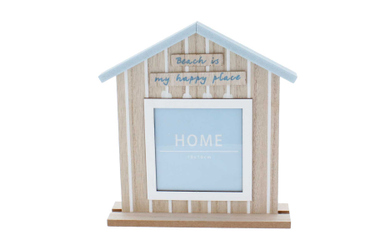 Bilderrahmen - Haus - braun/blau - ca. 21 x 19 x 4,5 cm