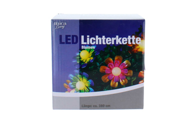 Solar LED Lichterkette Blumen bunt - ca. 380 cm