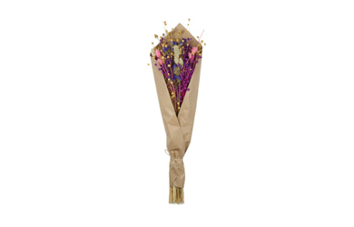 Wildblumenstrauß - Trockenblumen - ca. 60 cm - ca. 110 g - pink/lila