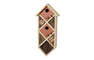 Vogel- und Insektenhotel - zum Aufhängen - aus Holz - ca. 18 x 9 x 42 cm - 1 Stück