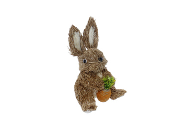 Hase stehend mit Karotte - braun/orange - ca. 11 x 11 x 18 cm