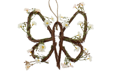 Dekohänger Schmetterling - braun/rosa/grün - ca. 22 x 1,5 x 23 cm