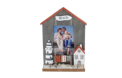 Bilderrahmen - Beach - braun/weiß - ca. 15,5 x 4 x 22 cm