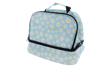 Kühltasche Lunch Gänseblümchen mint/weiß/gelb - ca. 24 x 16 x 19 cm