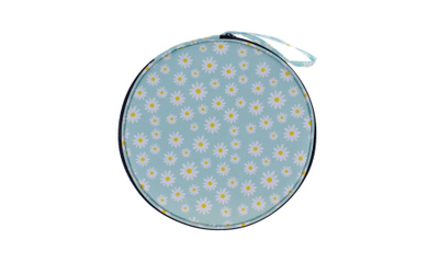 Picknicktasche Gänseblümchen für Geschirr mint/weiß/gelb - ca. 25,5 x 2,5 cm