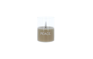 LED Kerze Peace - creme - ca. 7 x 10 cm