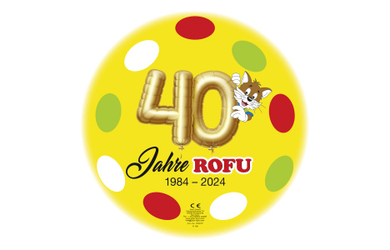 Spielball - 40 Jahre Rofu - gelb - ca. 8,5 Zoll