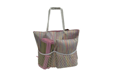 Strandtasche mit Matte und Kissen - ca. 38 x 14 x 40 cm