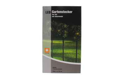 Blumensteckerkette - Buchsbäume mit solar LED - grün/schwarz - ca. 50 cm