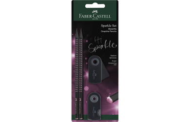 Sparkle Set - 4er Schreibset - schwarz/rosa