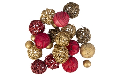 Streudeko rot/gold - ca. 9 x 9 x 18 cm