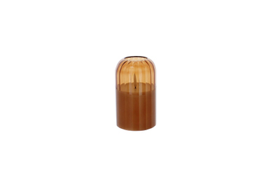 LED Kerze im Glas - orange - ca. 7,5 x 12,5 cm