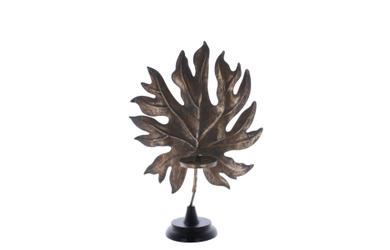 Teelichthalter Blatt - ca. 31,5 x 14,5 x 45,3 cm