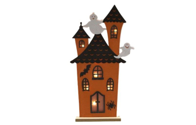 Spukschloss mit Licht rot - ca. 29 x 6 x 51 cm 
