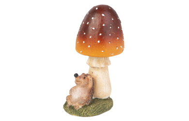 Fliegenpilz mit Igel - ca. 7 x 6 x 13,5 cm