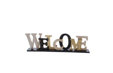 Holz-Schriftzug - Welcome - ca. 40 x 5 x 11 cm