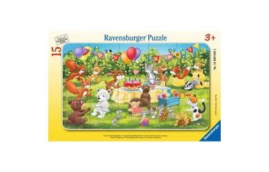 Rahmenpuzzle - Tierische Geburtstagsfeier - 15 Teile
