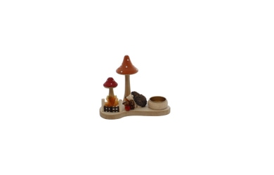 Pilze und Igel - Teelichthalter - ca. 18x9,5x13,5 cm 