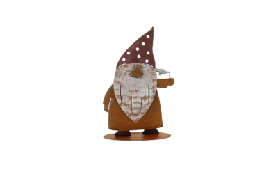 Zwerg mit Blatt - ca. 16,5x12x4 cm