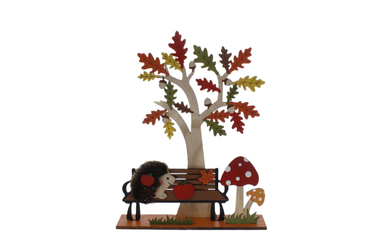Igel auf Bank - Holz - ca. 21x5x27,5 cm 