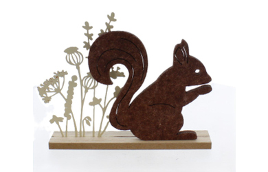 Eichhörnchen mit Blumen - ca. 20x4x15 cm