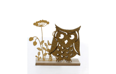 Standdeko Eule - braun - ca. 15x4x16 cm