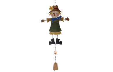 Vogelscheuche mit Windspiel - ca. 19,5 x 3,8 x 57,5 cm