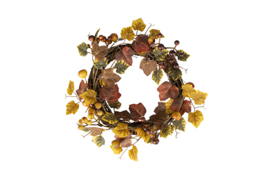 Herbstkranz mit Blättern - ca. 23 x 23 x 6,5 cm