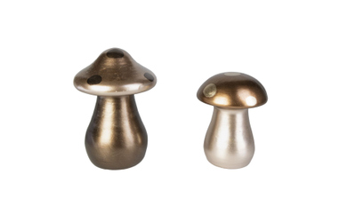 Deko-Fliegenpilz - braun/gold - ca. 11,5 x 11,5 x 17 cm 