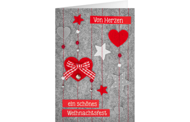 Weihnachtskarte Für Enkelin Mit Rosa Herz – Premium-Leinenkarton, 210x148 Mm, Inkl. Umschlag, Von Second Ave