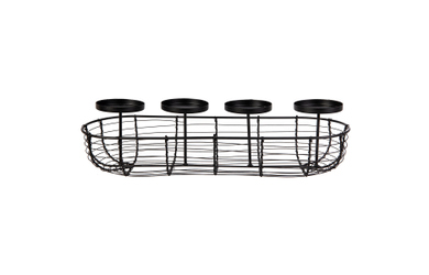 Adventskranz oval - schwarz - ca. 45 x 15 x 12 cm