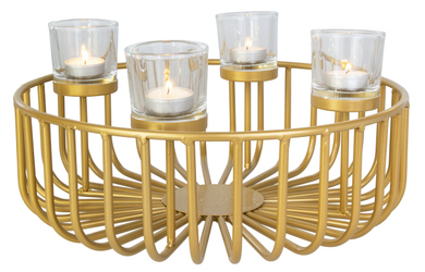 Adventskranz rund - gold - ca. 35 x 12 x 17 cm