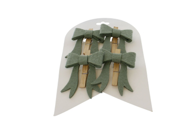 Klammern mit Schleife - grün - ca. 24 x 15 x 2,5 cm