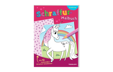 Schraffur-Malbuch - Einhörner 