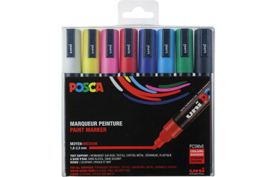 Pigmentmarker - 8er Set - Grundfarben