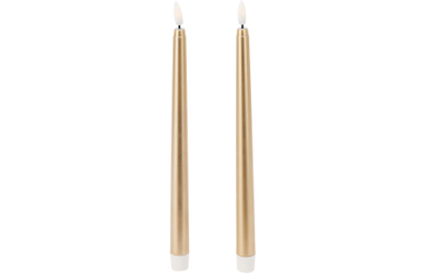 LED Stabkerzen - 2er Set - gold - Höhe ca. 27 cm