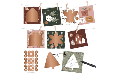 Rubbel-Adventskalender - Bastelset