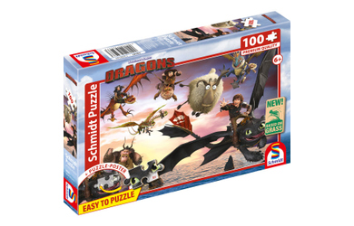 Dragons - Kinderpuzzle - Drachenreiter in Aktion - 100 Teile