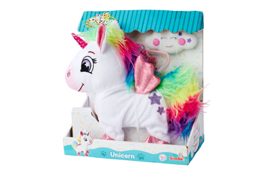 PetZoo - Regenbogen Einhorn - Funktionsplüsch - 24 cm