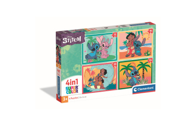 Disney Stitch - Kinderpuzzle Set 4in1 - 12+16+20+24 Teile Supercolor