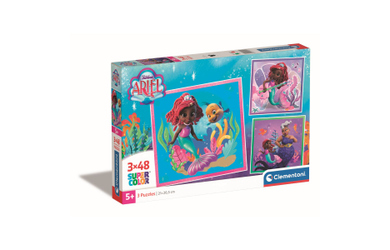 Disney Junior Arielle - Kinderpuzzle Set - 3x48 Teile Supercolor