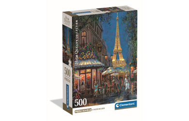 Puzzle - Café am Eiffelturm bei Nacht - 500 Teile - High Quality Collection