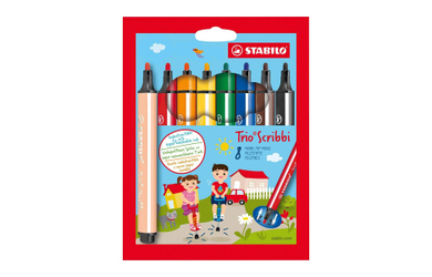 STABILO - Trio® Scribbi - 8 Filzstifte 