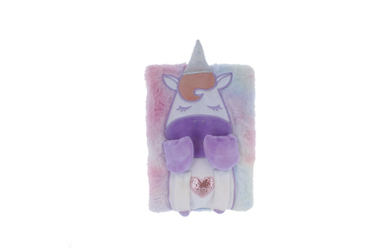 Plüsch-Notizbuch - A5 - Einhorn - Fluffy  