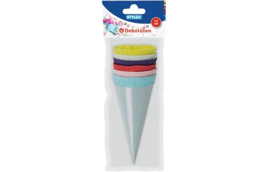 Dekotüten bunt - 12 cm - 6 Stück